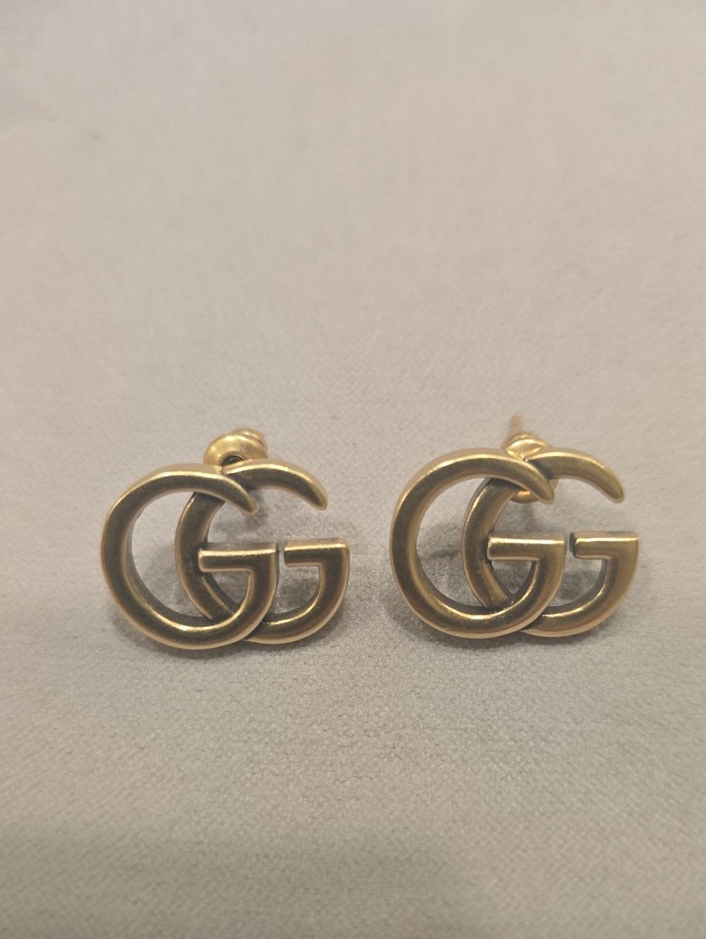 Gold Double G Logo Stud Earrings - Women Jewelry - Picture 4 of 5